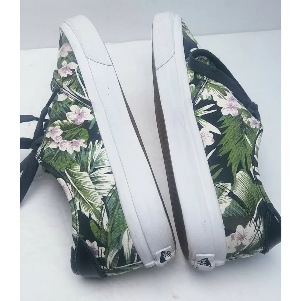 Vans Atwood Skate Shoes Floral Flowers Womens Sz 8.5 Green Black Lavender